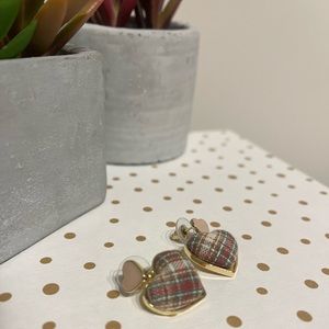 Plaid Heart Earrings